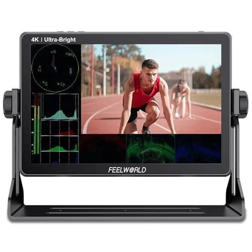 FEELWORLD LUT11 10.1インチ タッチスクリーン 超高輝度 2000nit デジタル一眼レフカメラ フィールドモニター 4K HDMI SDI 1920X1200 IPS パネル AC モニター F970 外部電源 3D LUT HDR モ