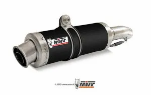 MIVV / ミヴ- SPORT スリップオン スチール、黒 for KAWASAKI ZX-6 R (09-)