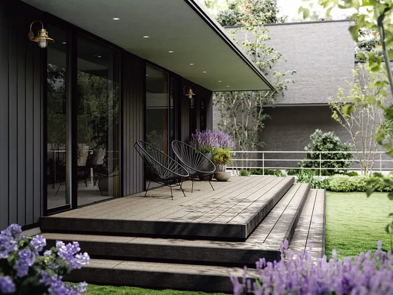 ウッドデッキ(工事費込み) リウッドデッキ S[幅:6249mm 奥行:2720mm 床高さ:Ｃタイプ(170mm) カラータイプ:ナチュラルブラウン] YKKAP(ykk) | 0.5坪/0.75坪/1.5間/2間/2.5間/1.5坪/2坪/4尺/5尺/6尺/7尺/8尺/9尺/10尺/90cm/180cm/4m ウッドパネル ウリン キット テラス ベラン