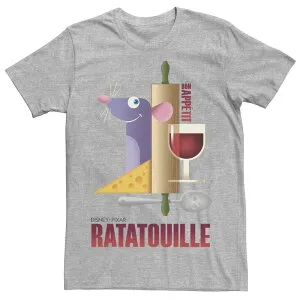 ディズニー ピクサー メンズ トップス Tシャツ Disney / Pixar's Ratatouille Men's Bon Appetit Poster Tee Athletic Heather ヘザー