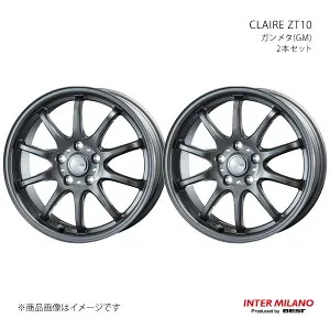INTER MILANO インターミラノ CLAIRE ZT10 ホイール 2本セット MX-30 / MX-30EV DREJ3P/DRH3P 2020/10～【18×7.5J 5-114.3 INSET48 ガンメタ】