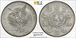 2018 Mo メキシコ リベルタ 2 オンザ 2 オンス .999 シルバー - PCGS MS70