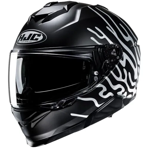 HJC HELMETS(エイチジェイシーヘルメット) バイク用 ヘルメットフルフェイス サンバイザー内蔵 ベンチレーション 内装着脱 インカムビルトイン対応 SMART HJC i71 セロス HJH266 BLACK/WHITE(MC5SF) S (55