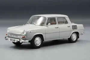 Skodaシュコダ 1000 MB 1965 light greyライトグレー /WhiteBoxホワイトボックス 1/24 ダイキャストミニカー