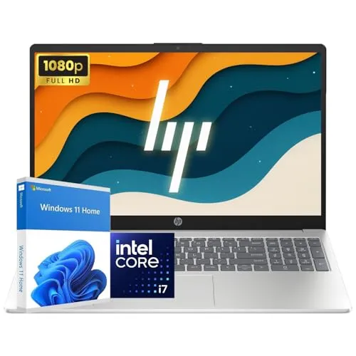 HP ノートパソコン 15 | Intel i7-1255U 10コアプロセッサー | 16GB DDR4 RAM | 1TB PCIe SSD | 15.6インチ FHD 1080pディスプレイ | Windows 11 | 薄型ノートブック ウルトラブ