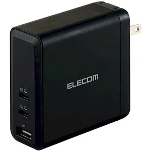 【個数：1個】ACDC-PD96140BK 直送 代引不可・他メーカー同梱不可 エレコム ノートPC向けACアダプター USB PD対応 140W USB－C×2 USB－A×1 スイングプラグ ブラック ACDCPD96140BK