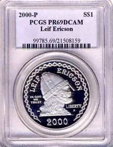 3枚セット 2000 P PCGS PR69DCAM MS69 リーフ・エリクソン シルバードル/1000K セット