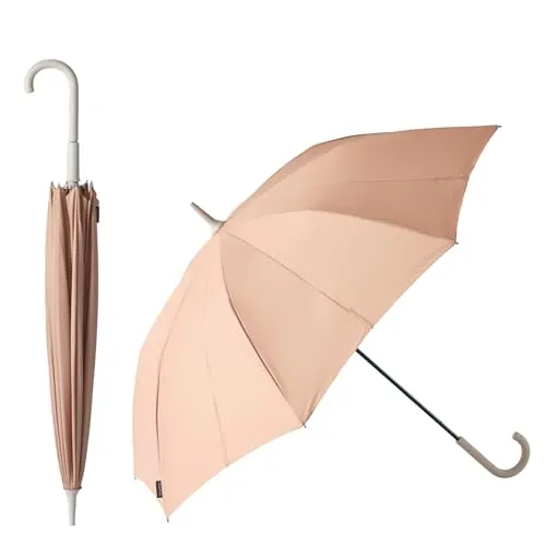 マーナ (marna) Shupatto アンブレラ 軽量化 (とじるだけで生地がまとまる) ボタンレス シュパット 傘 長傘 メンズ レディース (コーラルベージュ / 58cm) S510OR