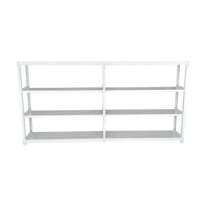 双福鋼器 軽中量ボルトレスラック 200kg 900×300×1500 天地4段 連結 ホワイトグレー TS5330-4R 1点