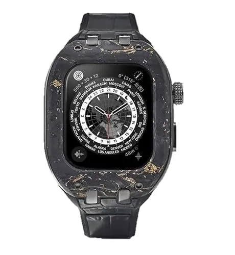 [HUMBLE RICH] ユニセックス Apple Watchケース ハンブルリッチ スポーツ WBB0290-017-MI Apple watch シリーズ 9,8,7対応 ブラック ステンレススチール／カーボン [並行輸入品]