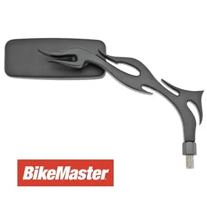 バイクマスター ワイドビューフレームミラー ブラック BIKEMASTER WIDE VIEW FLAME MIRRORS BLACK