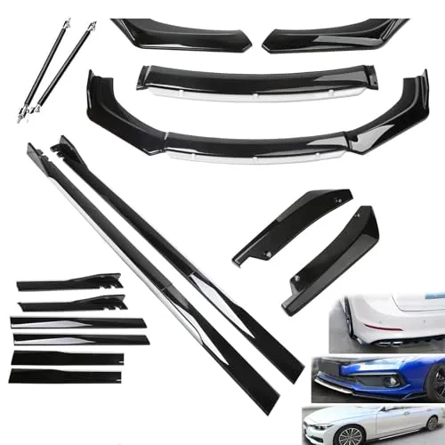 車用フロントバンパー スポイラー リップ カナード リップキット +3分割式 サイドスカート +リアスポイラー に適用トヨタ 86 ZN6型/GR86 ZN8型 車体プロテクター 3枚ボディキット ABS製 傷防止 衝突防止 汎用 軽量 エアロ DIY ス