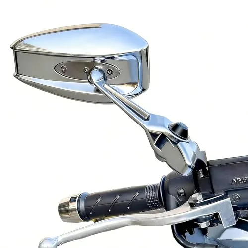 PCX160/PCX125/PCX150 バイクミラー 防眩鏡 ブルーミラー 改造部品 クロムメッキ金属ボディ 左右セット [並行輸入品]