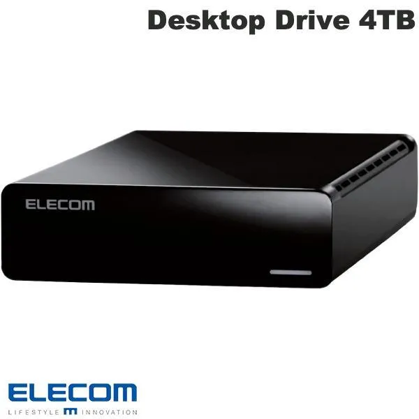 エレコム ELECOM 4TB Desktop Drive USB 3.2 Gen1 TV向け外付けハードディスク Black ELD-HTV040UBK