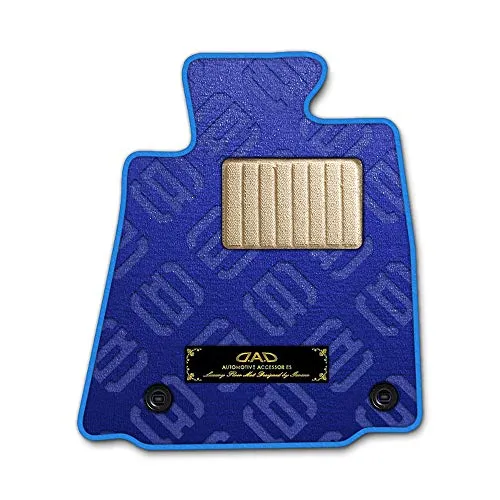 DAD ギャルソン D.A.D エグゼクティブ フロアマット MAZDA(マツダ)AZ-WAGON AZワゴン 型式 : MD22S 1台分 GARSON モノグラムデザインブルー/オーバーロック(ふちどり)カラー:ブルー/刺繍:ゴールド/ヒールパッドベー