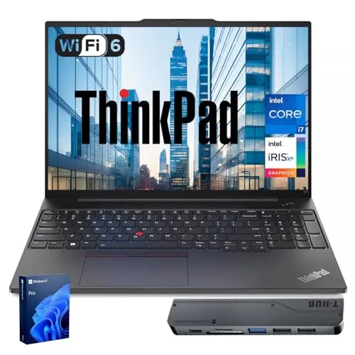 Lenovo ThinkPad E16 ビジネスノートパソコン 16インチ FHD+ タッチスクリーン、Intel Core i7-1355U、16GB RAM、1TB SSD、指紋、バックライト、HDMI、Wi-Fi 6、Windows 11 Pro、T