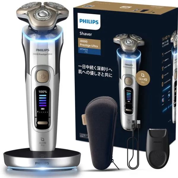 フィリップス メンズシェーバー[電気シェーバー](回転刃)(クローム) Philips Shaver i9000 Prestige Ultra (i9000 プレステージ ウルトラ) XP9404/ 11 返品種別A