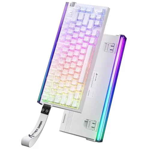 ATTACK SHARK R85 HE ラピッドトリガーキーボード マグネットスイッチ カスタムライトボックス付き 75%有線メカニカルキーボード 8KHz ポーリングレート 0.005mm RT精度 RT/スナップタップ/DKS/MT/TGL対応 (ホワ