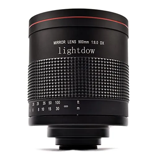 Lightdow 900mm F8.0 望遠ミラーレンズ + T2マウントアダプターリング PK K20D K10D K200D K100D K-5 K-7 K-20D用 Pentax/Ricoh DSLR/SLR K-Xアダプターに対応