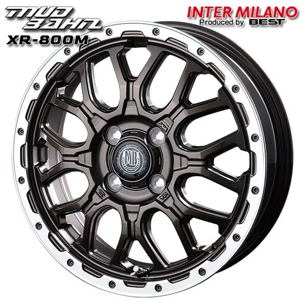 N-BOX等 BEST MUD BAHN マッドバーン XR-800M 15インチ 4.5J 4H100 +45 GBR/RP アルミホイール単品 1本 4本以上送料無料