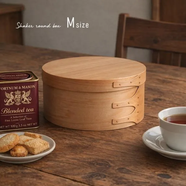 シェーカーラウンドボックス M ライトブラウン(シェーカーボックス アクシス axcis インテリア 天然木)