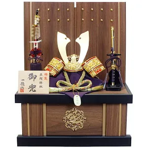 [H]五月人形 収納 兜飾り [緑段威8号] ySHS-28 [収納飾り 兜 鎧 戦国 武将 初節句 男の子]