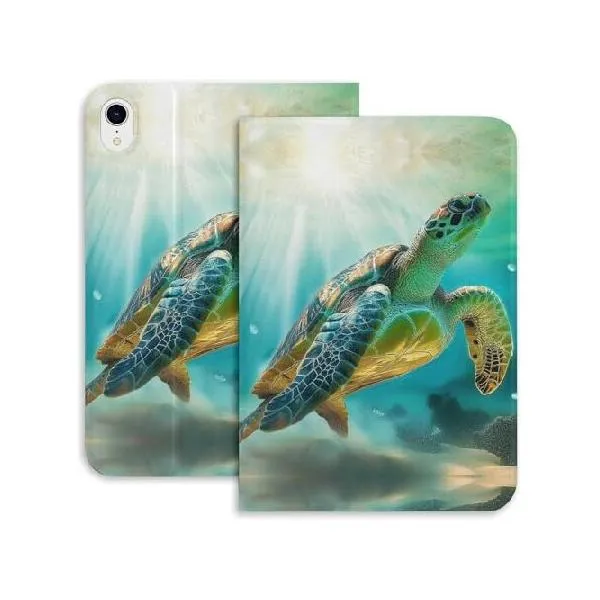 SceuQertc Sea Tropical Turtle Case for iPad iPad mini 5/4/3/2/1(7.9- Inch) iPad mini 6 (8.3-inch, 2021) with Pencil Holder, Protective Case w_並行輸入