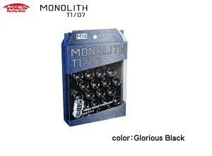 【Kics Racing Gear 協永産業】キックス モノリス T1/07 20個入 ナットサイズ：M14×P1.5 カラー：グロリアスブラック