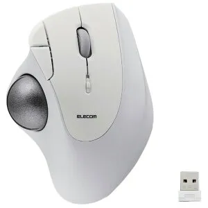 エレコム 2．4GHz無線トラックボール IST 5ボタン ベアリングモデル ホワイト M-IT11DRWH [MIT11DRWH]【MPAP】