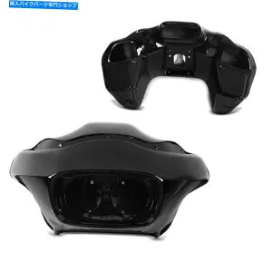 Windshields ハーレーCVOロードグライドカスタムのフロントフェアリングインナーアンドアウター12-13ブラック Front Fairing Inner and Outer for Harley CVO Road Glide Custom 12-13 black【並行輸入品】