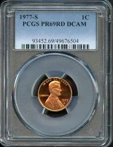 PCGS - リンカーン記念セント - 1セント - 1977年 S - PR-69 -RD - DCAM - 93452