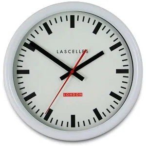 ロジャーラッセル掛け時計 RogerLascelles社製 White Swiss Inspired Station Clock Wall Clock 30cm 壁掛け時計 ロジャーラッセル時計 TS-SYNC-WHT