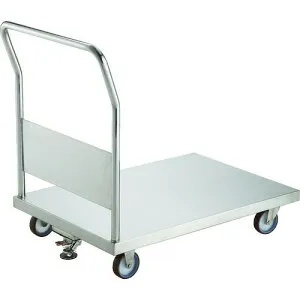 ■TRUSCO オールステンレス台車 900X600 φ100NU ストッパー付 AS2100NUS(8189394)[法人限定][直送元]