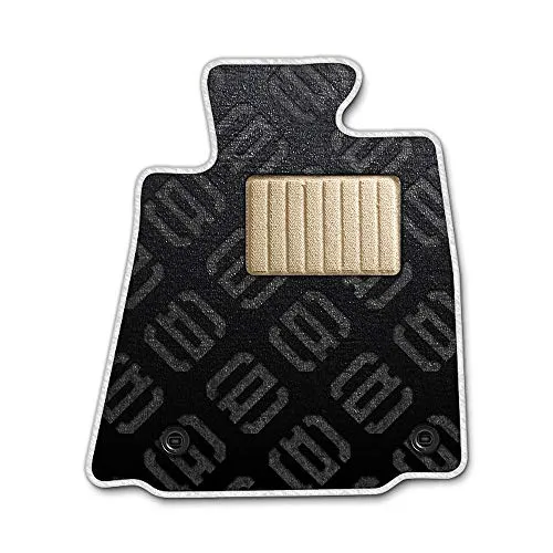 DAD ギャルソン D.A.D エグゼクティブ フロアマット DAIHATSU (ダイハツ) Atrai VAN アトレー・バン 型式: S220V/S230V 1台分 GARSON モノグラムデザインブラック/オーバーロック(ふちどり)カラー : ホワイ