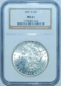 1891 S NGC MS61 モルガン銀貨