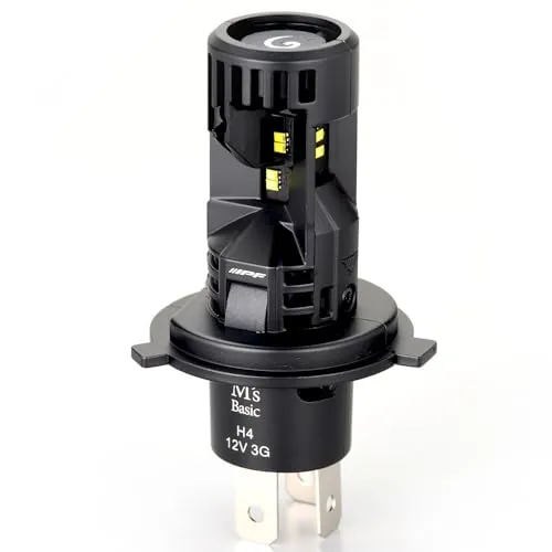 M's Basic by IPF ヘッドライト LED バイク用 H4 Hi Lo切替 2500lm/2000lm 6500K ホワイト 12V用 1本入 車検対応 ドライバーユニット一体型 デュアル冷却ファン内蔵 ハロゲンサイズ型 取付簡単 追加ロービー