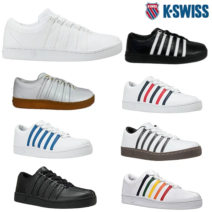 ケースイス K-SWISS スニーカー sneaker クラシック 88 コートスタイル メンズ レディース スニーカー 黒 白 トリコ ストライプ