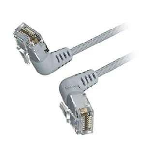 ☆【5本セット】 VENTION Cat.6a LANケーブル UTP 直角コネクタ 360°スイングタイプ グレー 5m グレー IB-0316X5