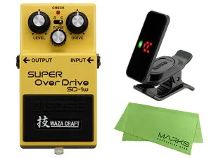 BOSS ボス SUPER OverDrive SD-1w (J) + KORG Pitchclip 2 PC-2 + マークスオリジナルクロス セット コンパクトエフェクター
