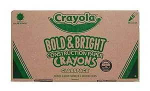 Crayola Construction Paper Crayons Classpack, Bulk Assorted School Supplies, 16 Colors, 400/Set (Packaging May Vary)
