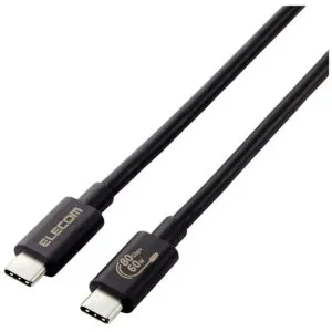 【新品/取寄品/代引不可】USB4ケーブル/C-Cタイプ/認証品/USB Power Delivery対応/60W/80Gbps/1.0m/ブラック USB4-V2CC10NBK