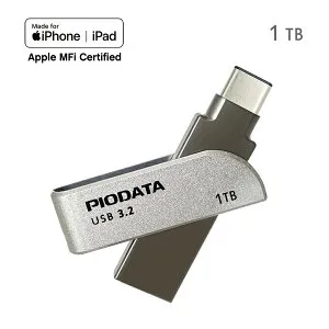 iXflash Type-C ＆ Type-A USBメモリ MFi認証 iPhone iPad Android 対応 光沢版 128GB 256GB 512GB メモリスティック バックアップ USB メモリ データ保存 バックアップ USBスティック 写真保存 【PIODATA】【台湾直