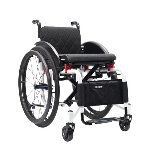 TRGCJGH 自走式 車いす 軽量アルミ製 スポーツ 車椅子、折りたたみ 手動車椅子 軽量 コンパクト 簡易車椅子 旅行用 外出用(Size:16.5in Seat Width,Color:Everyday Style)