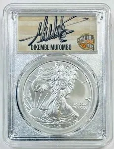 2020-(P) 1ドル シルバーイーグル PCGS MS70 緊急発行 FDI ディケンベ・ムトンボ ブラックインク