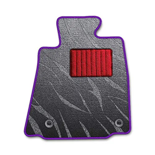 DAD ギャルソン D.A.D エグゼクティブ フロアマット TOYOTA (トヨタ) PRIUS PHV プリウスPHV ZVW35 年式H24/1～28/5 1台分 プレステージデザイングレー/オーバーロック（ふちどり）カラー : パープル/刺繍 :