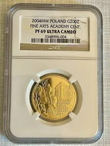 ポーランド 2004年 MW 美術アカデミー 200ズウォティッチ金貨 NGC PF69 UC SKU# 2864