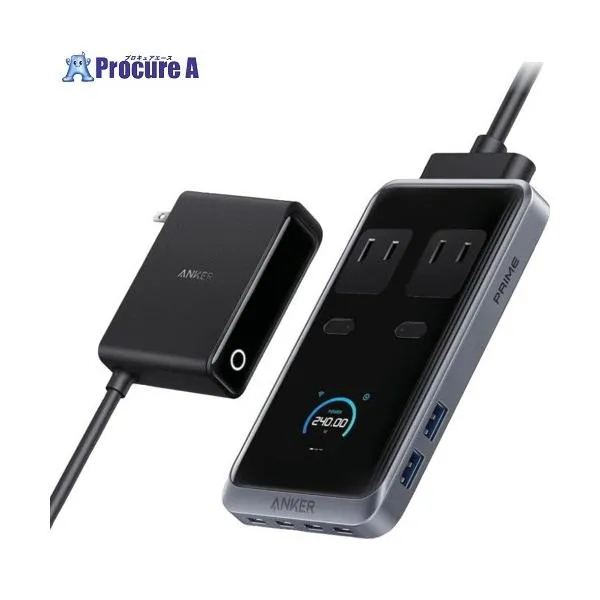 Anker Prime Charging Station (8-in-1、 240W) GaN コンセント差込口 2口 USB-C 4ポート USB-A 2ポート ▼689-5079 A91B2NF1 1台