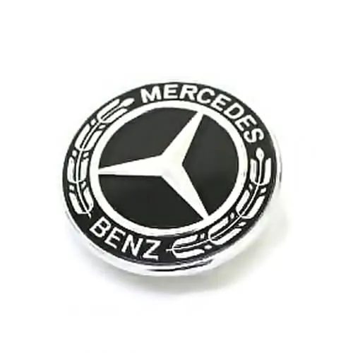 ベンツ W203 W205 ボンネットバッチ ボンネットエンブレム ローレルリース ブラック 直径57mm 純正品 C180 C200 C230 C240 C280 C320 C200 C450 0008171701