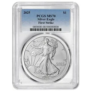 2025年 1ドル 1オンス アメリカンシルバーイーグル PCGS MS70 FS ブルーラベル