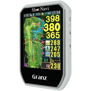 Shot Navi(ショットナビ) Granz WH ゴルフGPS タッチパネル どでか文字 超軽量54g 日本製 最新鋭GPSチップ搭載 みちびきL1S対応 競技モード 高低差 充電式 白 S